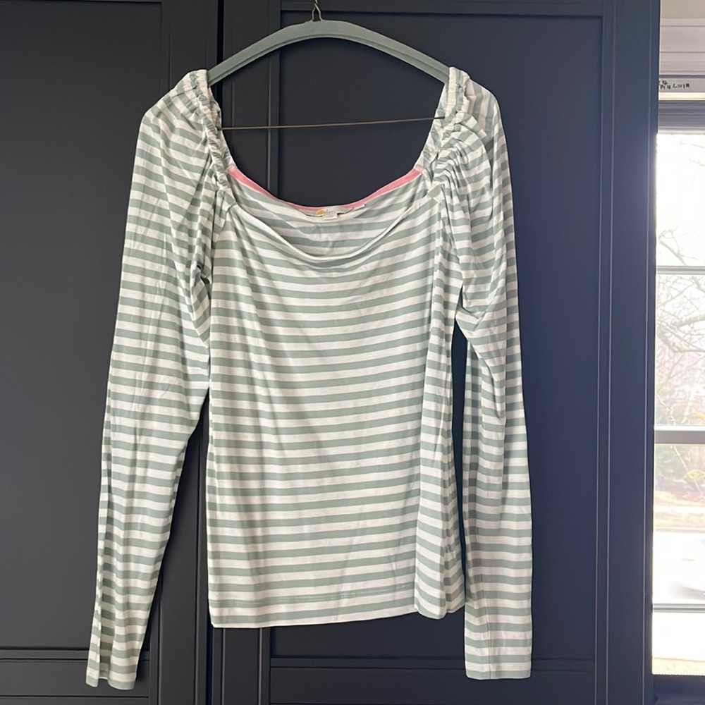 Boden Puff Sleeve Stripe Tee
